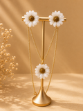 Real Daisy Resin Jewellery Set | Necklace & Earrings Gift UK