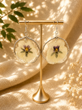 Real Pansy Resin Hoop Earrings | 925 Sterling Silver | Handmade UK
