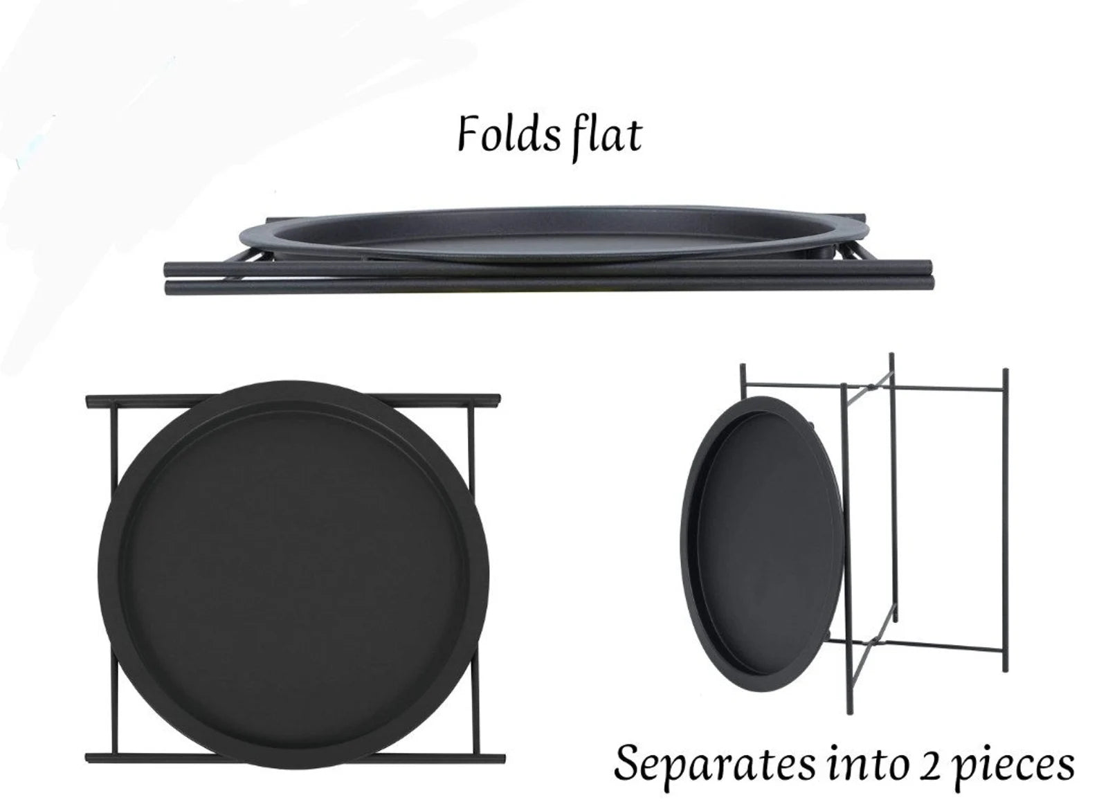 Side view of pressed flower resin tray table showing depth, handmade in Lancashire UK